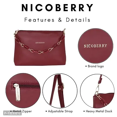 Nicoberry women,s slingbag (Maroon)-thumb3