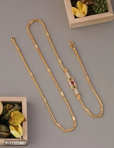 Fancy Brass Chain Necklace For Women-thumb0