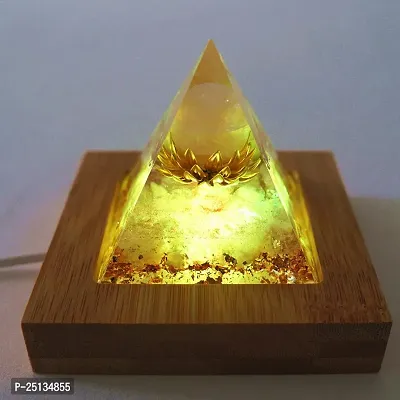 1Pc Warm Light Lamp Base For Orgone Pyramid Wooden Light Base For Orgone Pyramid