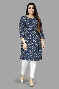 A-Line Multicoloured Printed Crepe Kurta-thumb1