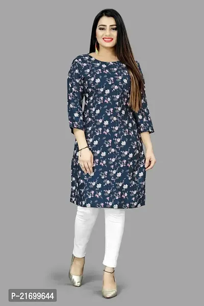 A-Line Multicoloured Printed Crepe Kurta-thumb2