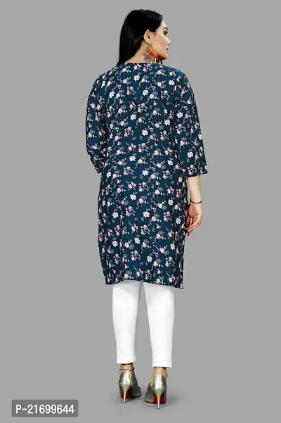 A-Line Multicoloured Printed Crepe Kurta-thumb3