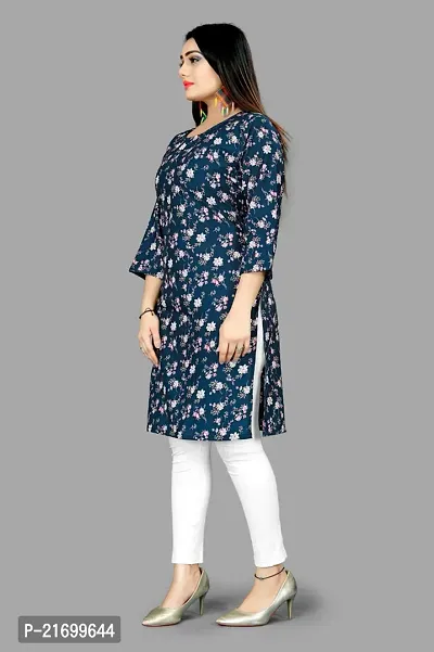 A-Line Multicoloured Printed Crepe Kurta-thumb4