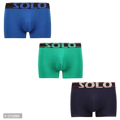 Men's Multicoloured Cotton Basic Trunk Set Of 3