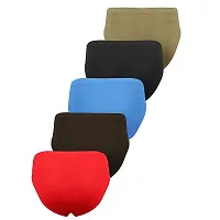 Men's Multicoloured Cotton Basic Brief Set Of 5-thumb1