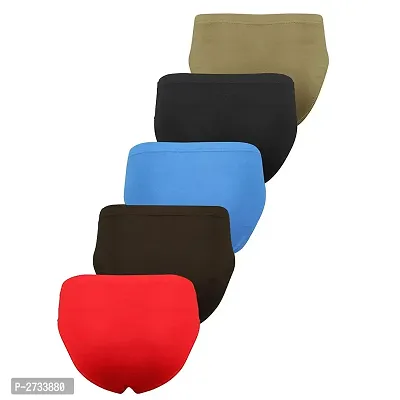 Men's Multicoloured Cotton Basic Brief Set Of 5-thumb2