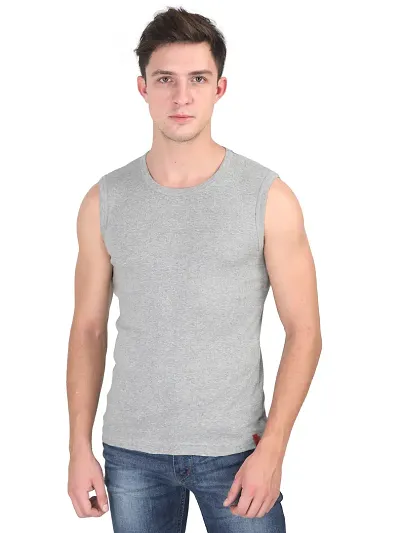 Men's Solid Round Neck Muscle Vest