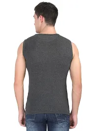 Men's Solid Round Neck Cotton Muscle Vest-thumb2