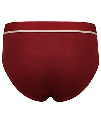 Elegant Maroon Cotton Solid Briefs For Men-thumb1