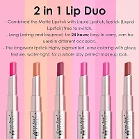 Seven Seas Lip Duo 2 In 1 Lipstick Matte Finish 2-in-1 Duo Liquid Lipstick with Matte Finish and Moisturizing Gloss (Scarlet)-thumb1