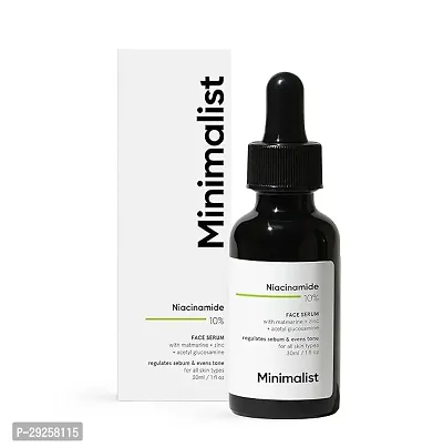 Minimalist 10% Niacinamide Face Serum for Acne Marks, Blemishes  Oil Balancing with Zinc | Skin Clarifying Anti Acne Serum for Oily  Acne Prone Skin (30 ml (Pack of 1))-thumb0