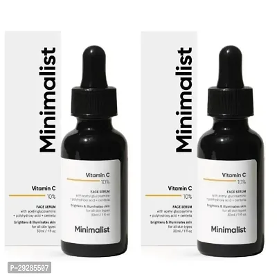 Minimalist 10% Vitamin C Face Serum for Glowing Skin (Formulated  Tested For Sensitive Skin) | Non Irritating | Non Sticky | Brightening Vit C Formula For Men and Women | 30 ml (30 ml)-thumb0
