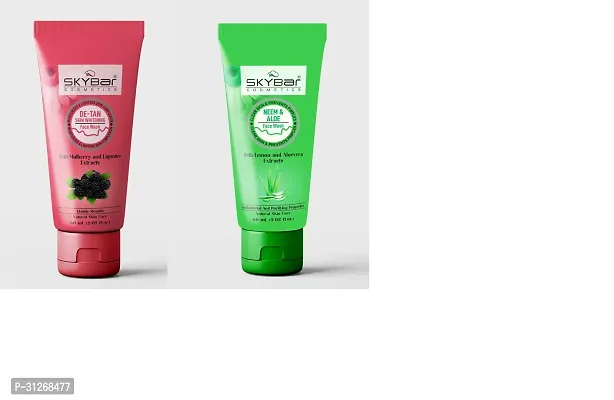 Skyabar DE-TAN Skin Whitening FAce wash  and  QUALITY NEEM AND ALOE FACEWASH FOR BRIGHT  ( combo pack )