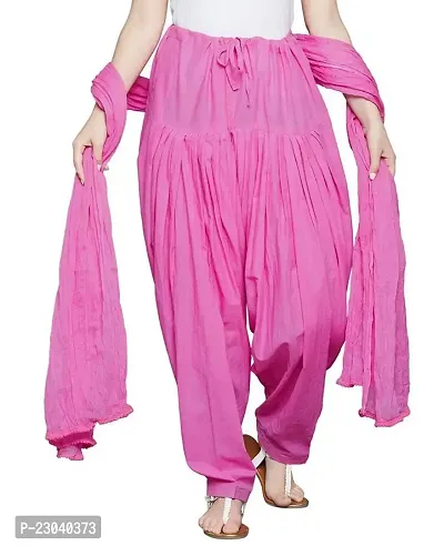 Stylish Fancy Designer Cotton Solid Patiyala Salwar With Dupatta For Women-thumb0