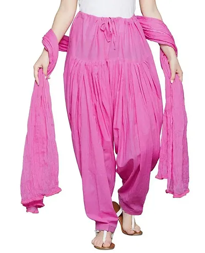 Trendy Women's Cotton Solid Salwar With Dupatta