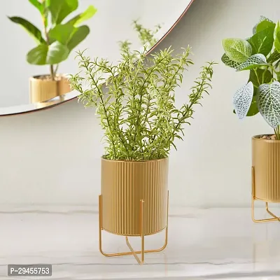 Table Planter In Gold Finish For Indoor Outdoor Plant Container