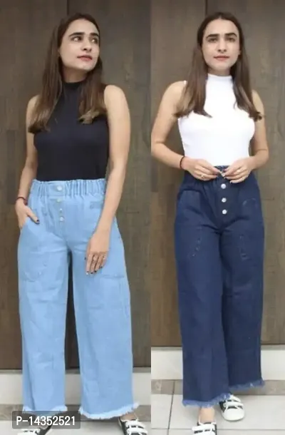 Women Latest stylish denim jeans (Combo pack of 2)-thumb0