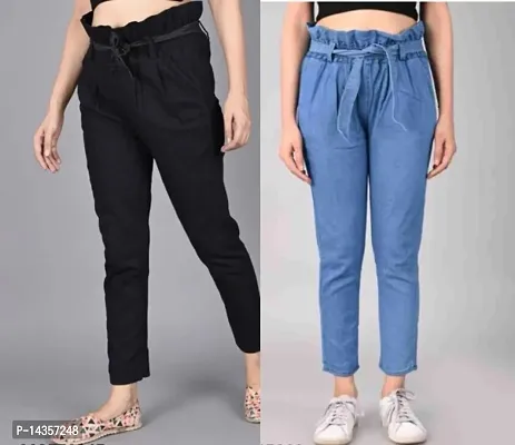 Women Latest stylish denim jeans (Combo pack of 2)-thumb0