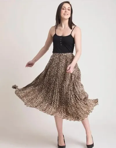 Midi Length Flared Skirt for Women