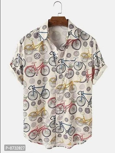 Digital Printed Mens Casual Shirt Printed Stitched Half Sleeve Shirt-thumb0