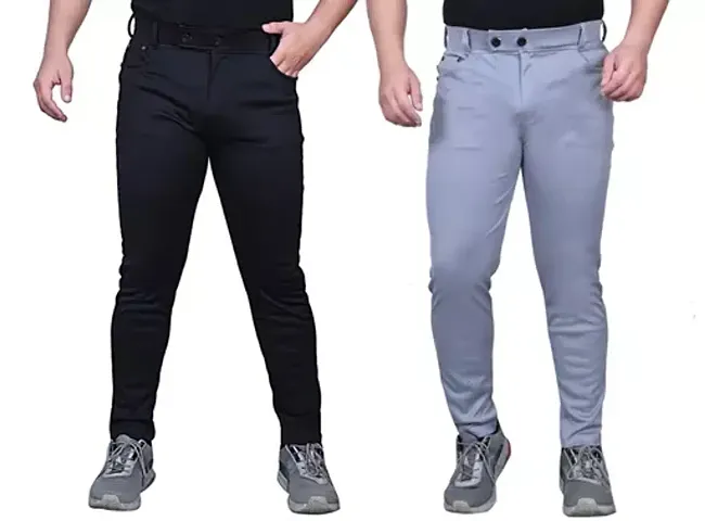 Comfortable Cotton Blend Regular Track Pants For Men 