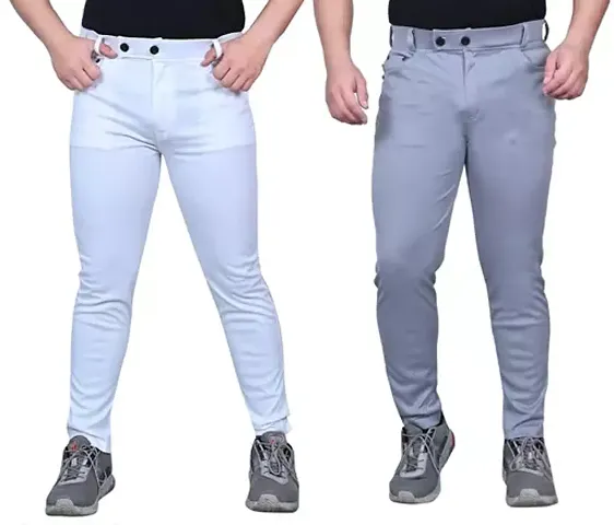 Comfortable Cotton Blend Regular Track Pants For Men 