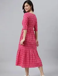 Beautiful Rayon Pink Printed Kurta For Women-thumb1