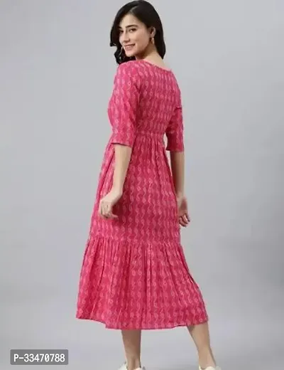 Beautiful Rayon Pink Printed Kurta For Women-thumb2