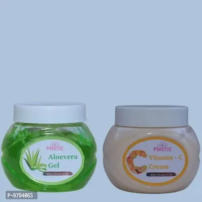 Pmetic Aloevera Gel 200 gm, vitamin-C Cream 200gm , For Skin