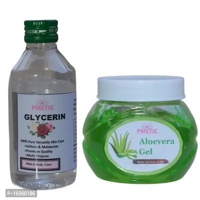 Pmetic Aloevera Gel 200 gm , Glycerin 100ml For Face