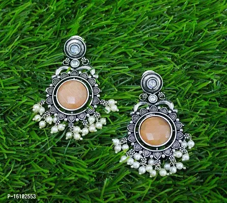 Eivri Fancy Jewellery Earring For Women  Girls (Orange) For Rakhi Gift-thumb3
