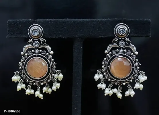 Eivri Fancy Jewellery Earring For Women  Girls (Orange) For Rakhi Gift-thumb2