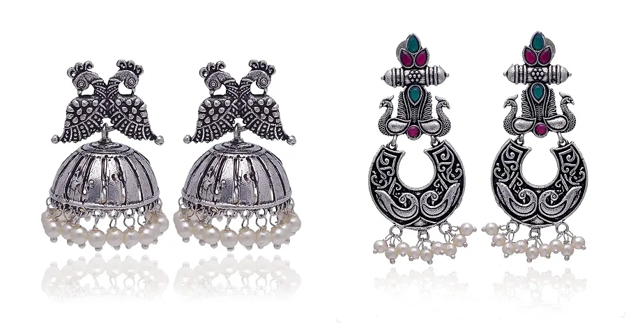 Eivri Letest Design Jhumki Jewellery Earring for Women Girls For Diwali Gift(Combo-2 Stone Color Multi)