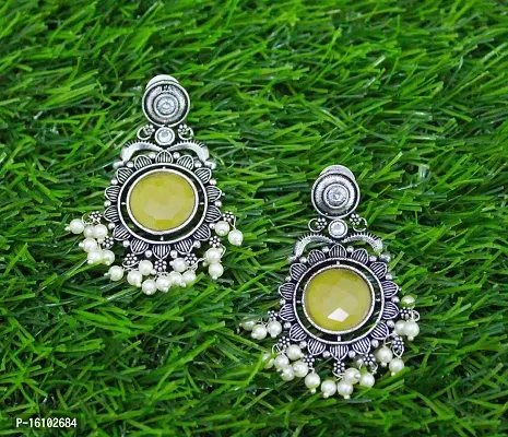 Eivri Fancy Jewellery Earring For Women  Girls (Yellow) For Rakhi Gift-thumb3