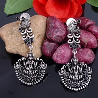 Eivri Dark Antique Celebrity Laxmi Long Earring For women  Girls (Color-Black) For Rakhi Gift-thumb2