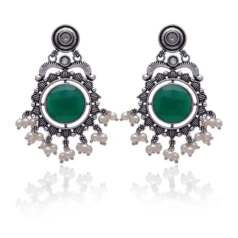 Eivri Fancy Jewellery Earring For Women Girls (Green) For Rakhi Gift