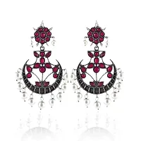 Eivri Designer Earrings Jewelry for Women Girls diwali karwachout Christmas Gift For Wife (Ruby Red-Combo pack)-thumb2