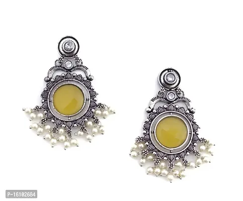 Eivri Fancy Jewellery Earring For Women  Girls (Yellow) For Rakhi Gift-thumb0