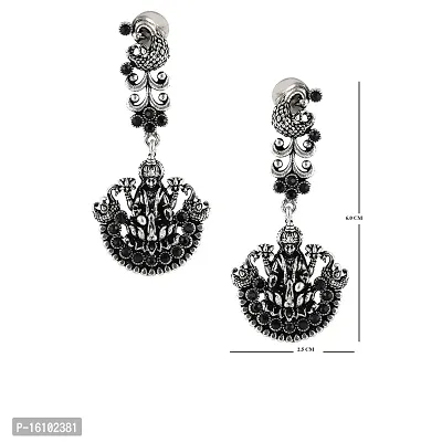 Eivri Dark Antique Celebrity Laxmi Long Earring For women  Girls (Color-Black) For Rakhi Gift-thumb4