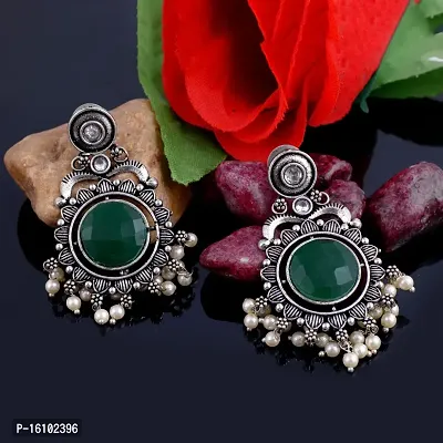 Eivri Fancy Jewellery Earring For Women  Girls (Green) For Rakhi Gift-thumb3