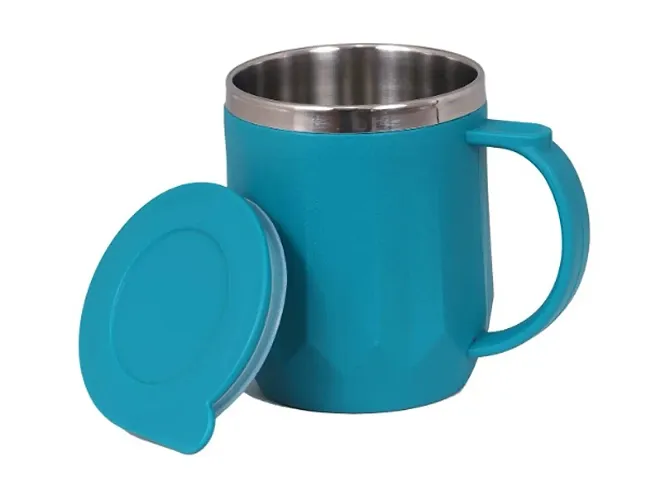 GMC Dayalbagh Store Amaze Steel Cup Stainless Steel Coffee/Tea Mug 350ml (AmazeCup_Blue350ml)