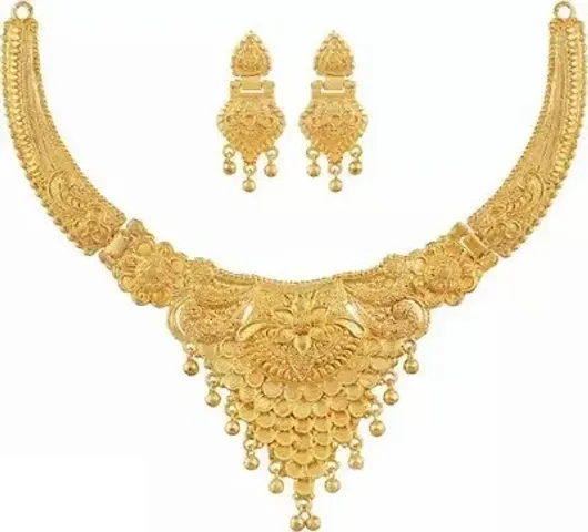 Gold Plated Alloy American Diamond Jewellery Sets