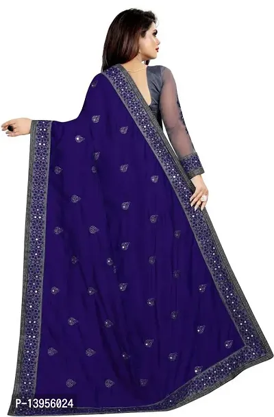 Fancy Net Saree with Blouse Piece for Women-thumb2