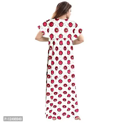 KHUSHI PRINT Women's Cotton Nightwear Maternity Maxi Gown (Pack of 2 Pcs,) Black,Maroon-thumb5