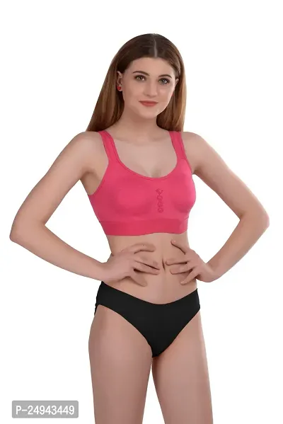 Stylish Pink Self Pattern Bra And Panty Set For Women Pack Of 1-thumb2