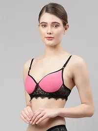 Women Pink Cotton Bra Panty Set-thumb2