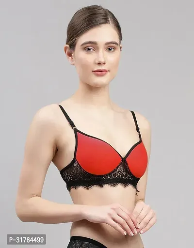 Women Red Cotton Bra Panty Set-thumb3