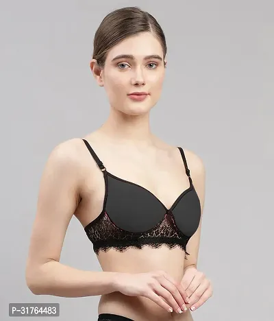 Women Black Cotton Bra Panty Set-thumb2