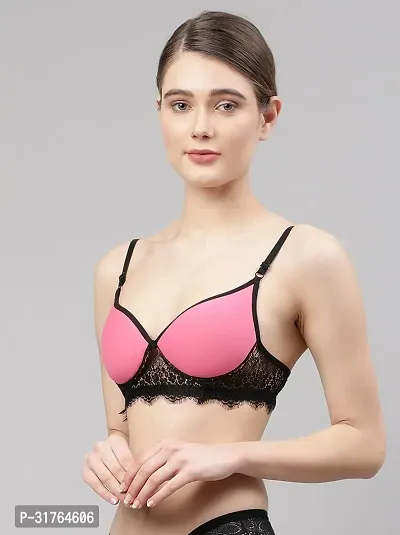 Women Pink Cotton Bra Panty Set-thumb3