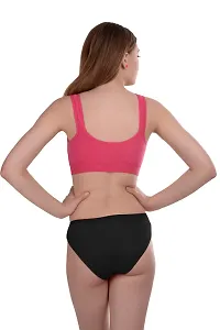 Stylish Pink Self Pattern Bra And Panty Set For Women Pack Of 1-thumb3